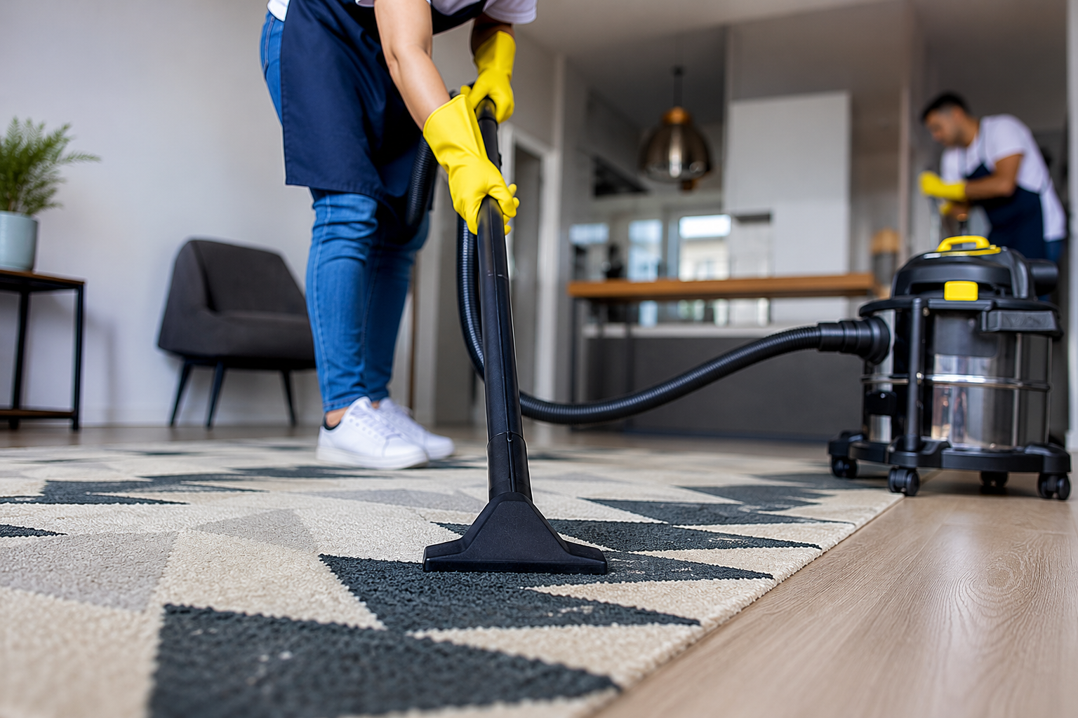 Professional Carpet Cleaning improves indoor air quality by removing dust, allergens, bacteria, mould spores, pet dander, and other pollutants trapped within carpet fibres.