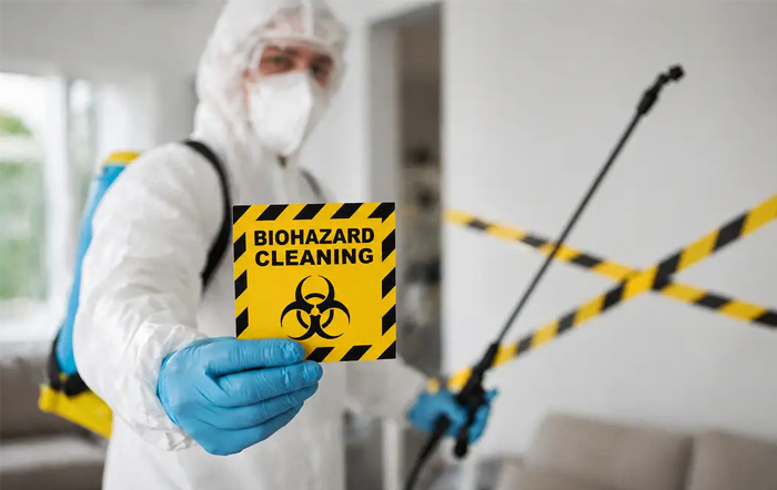 Professional team providing Biohazard Cleaning Services Canberra in a residential property